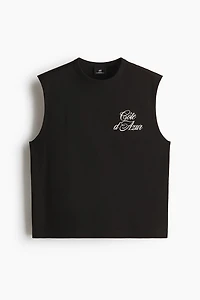 Loose-Fit Printed Sleeveless T-Shirt