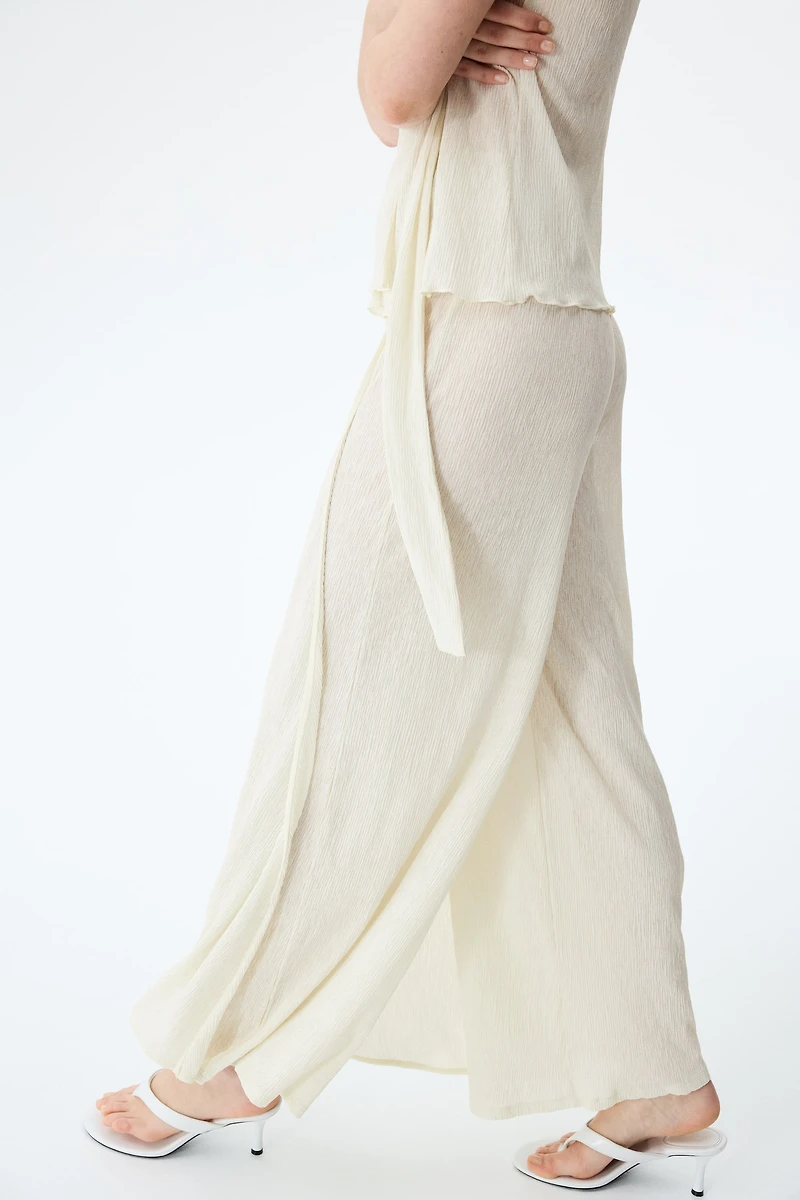 Pantalon froissé à effet croisé