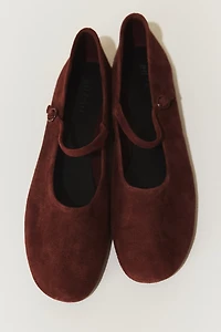 Suede Mary Jane Flats