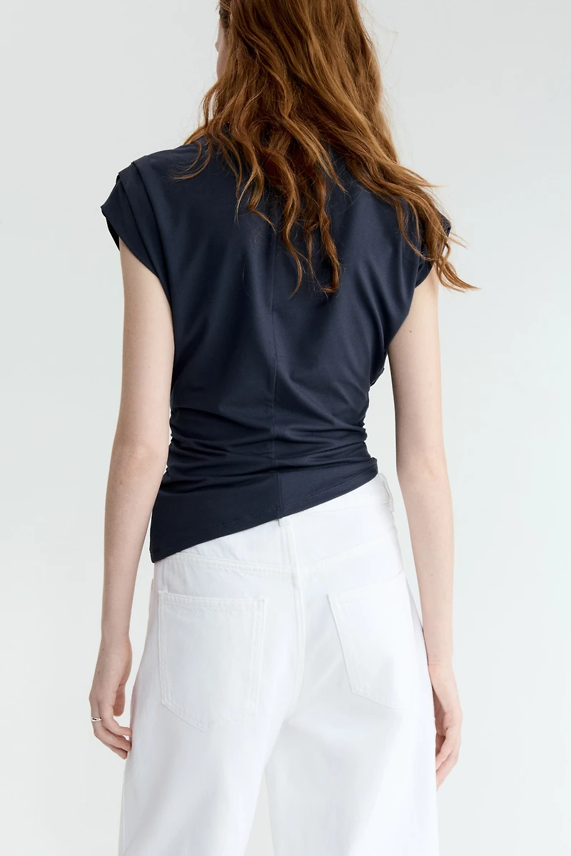 Draped Boat-Neck Top