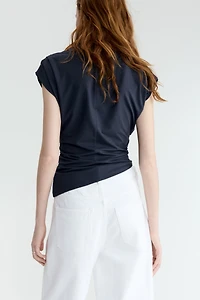 Draped Boat-Neck Top