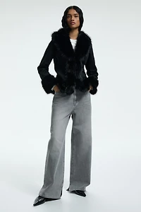 Fluffy-Trimmed Jacket