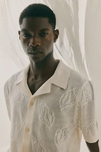 Regular-Fit Jacquard-Knit Resort Shirt