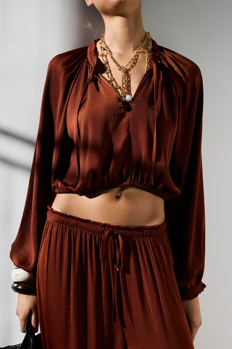 Balloon-Sleeved Blouse