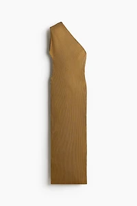 Rib-Knit One-Shoulder Dress