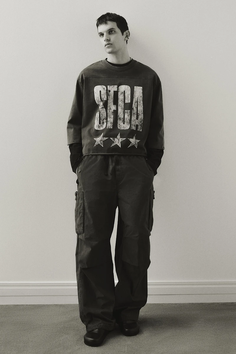 Oversized-Fit Cropped T-Shirt