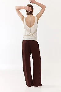Wide-cut Pull-on Pants