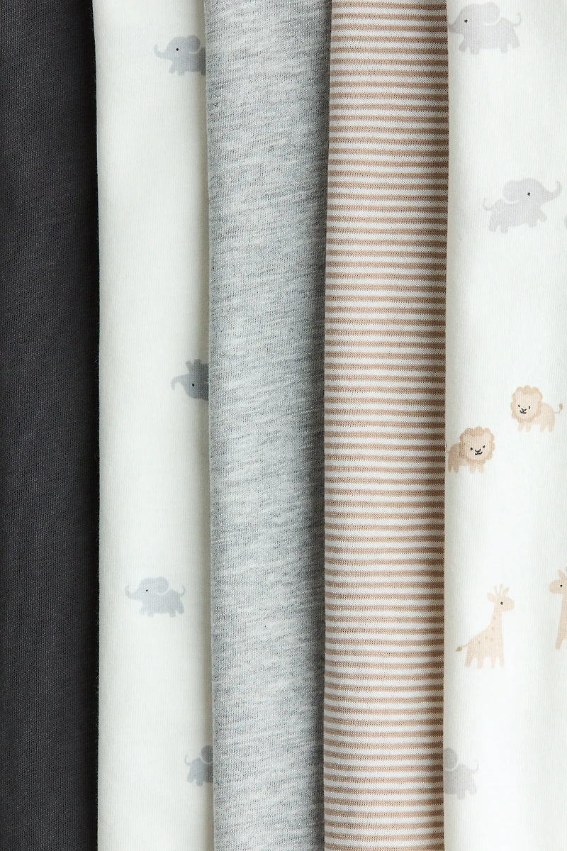 5-Pack Short Cotton Pajama Jumpsuits