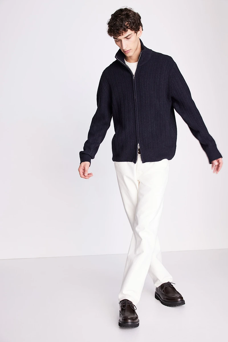 Regular Fit Textured-Knit Cardigan