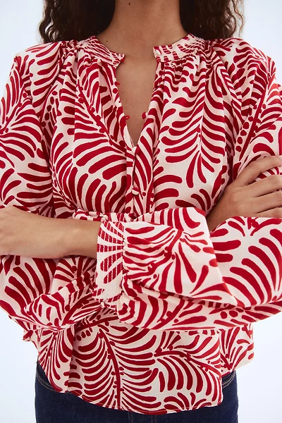 Blouse avec col sans rabat