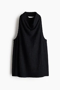 Crinkled Cowl-Neck Top