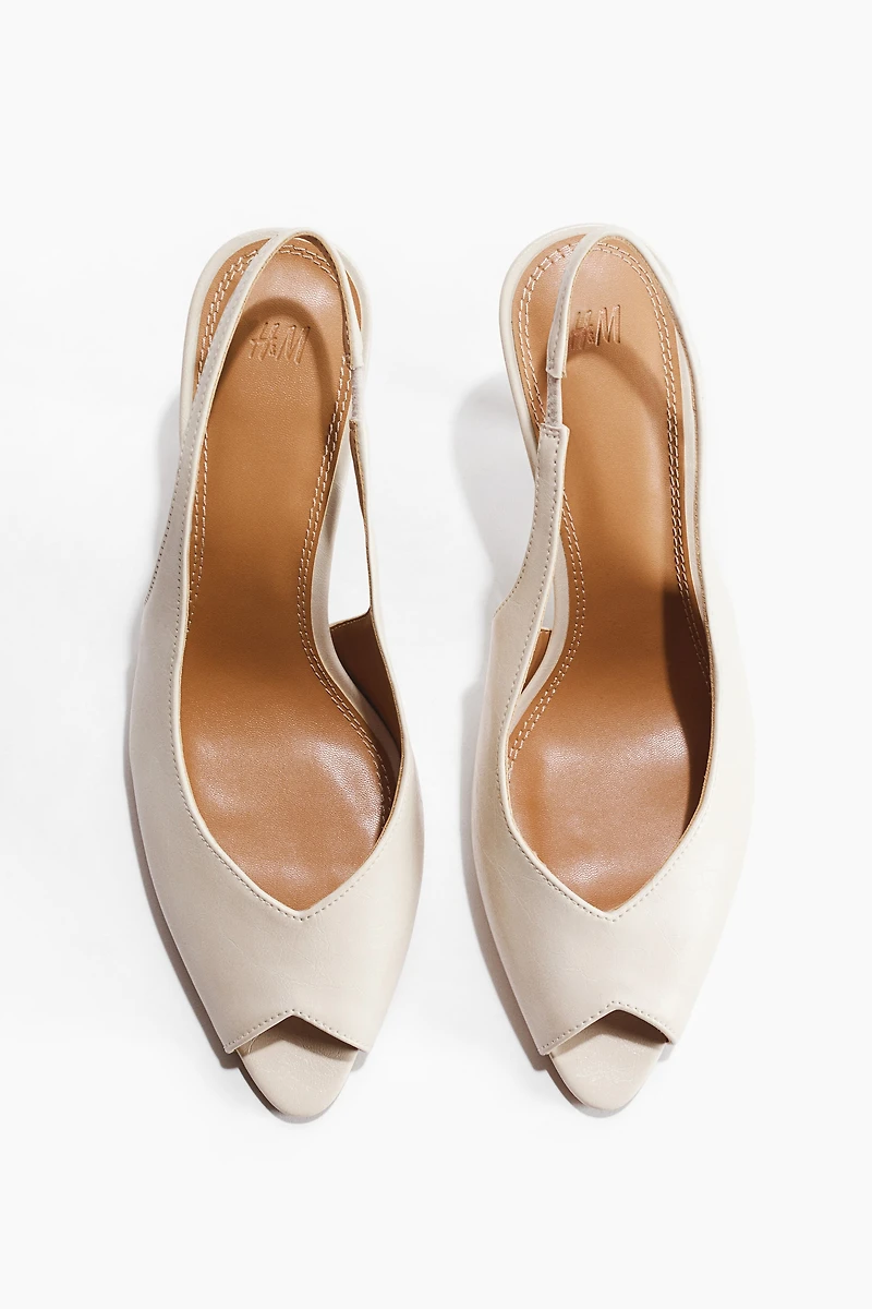 Slingback court shoes