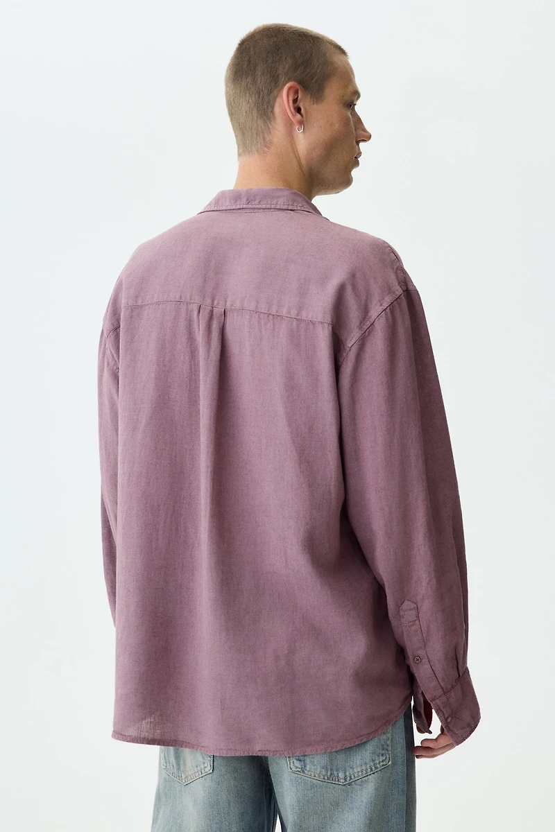 Chemise décontractée en lin mélangé