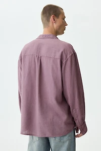 Chemise décontractée en lin mélangé