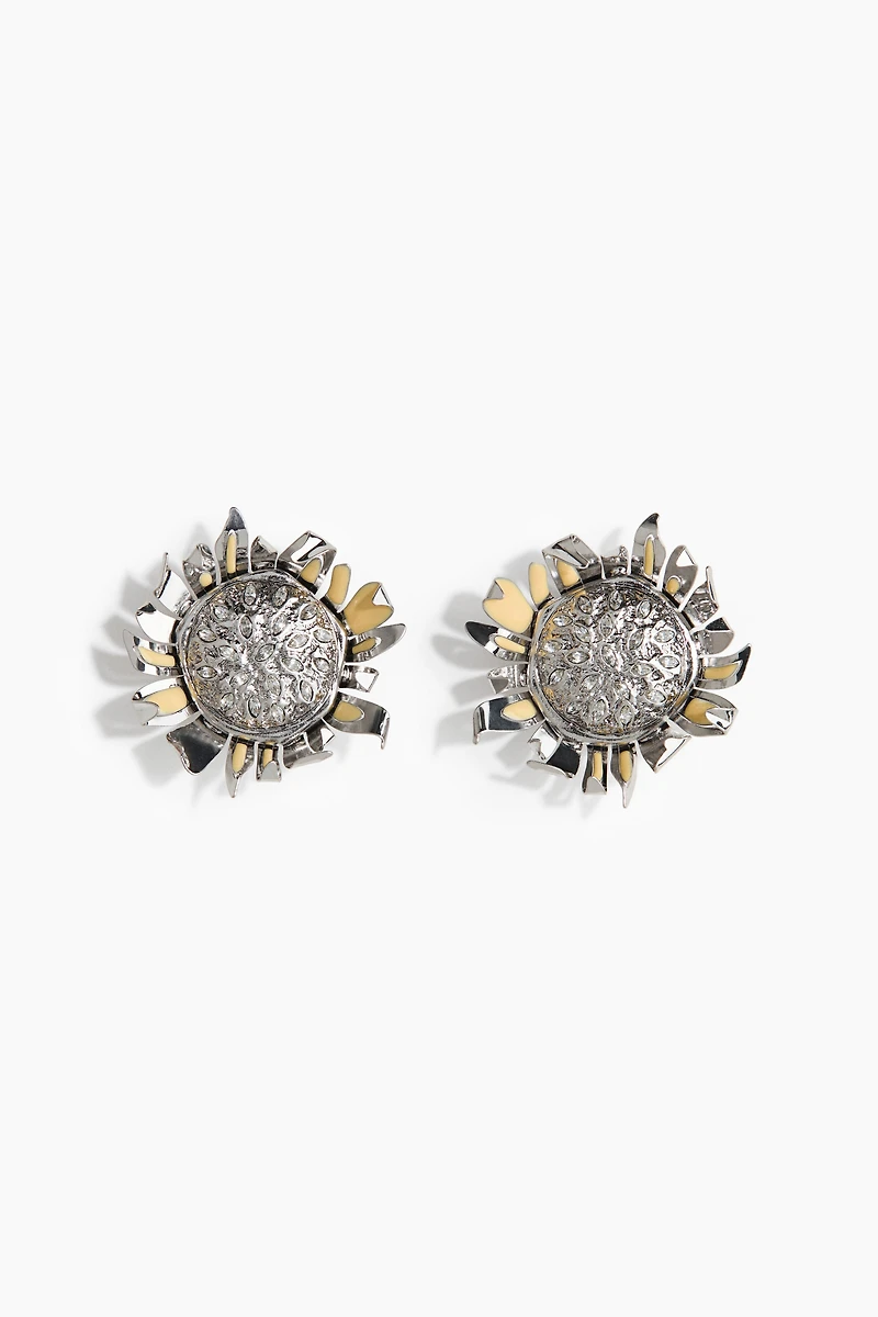 Sunflower Clip Earrings