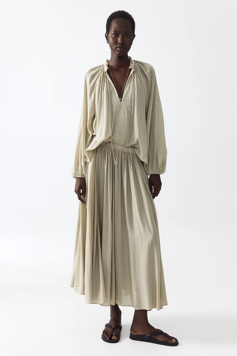 Oversized Cotton-Blend Blouse