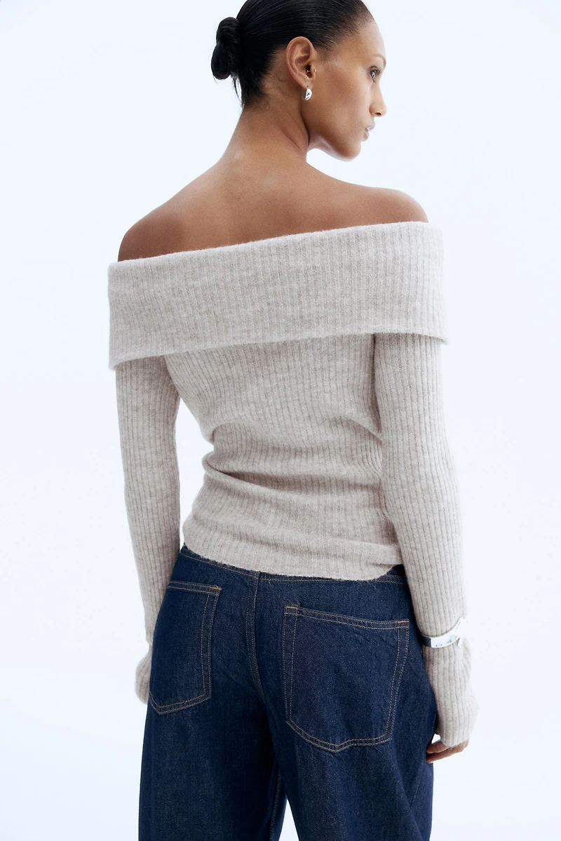 Rib-Knit Off-the-Shoulder Top