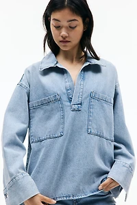 Oversized Pullover Denim Shirt