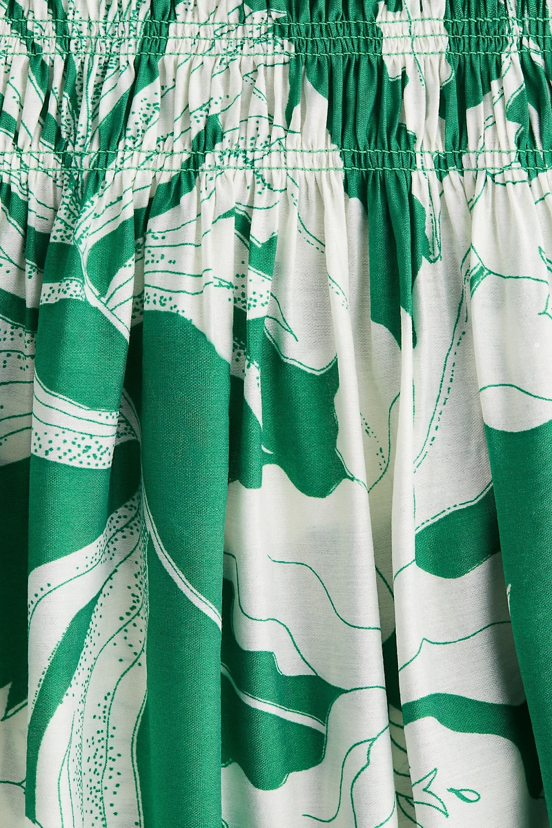 Smocked-Bodice Strappy Dress