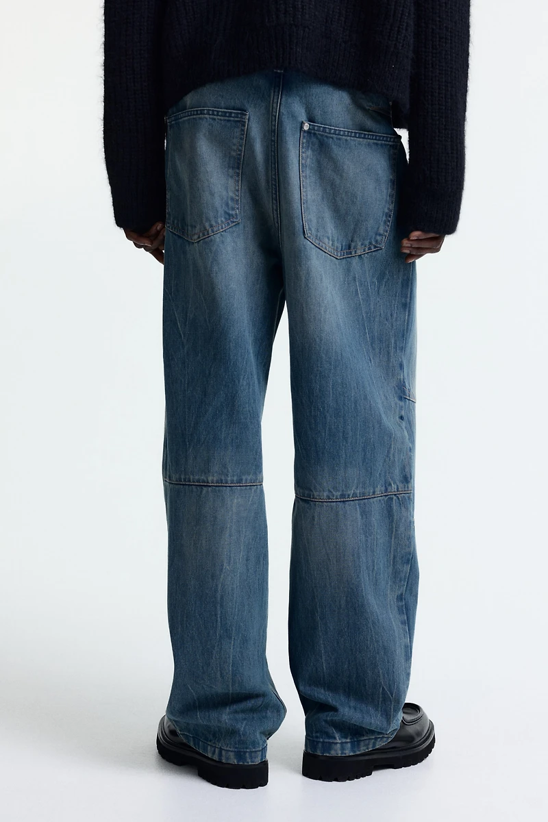 Jean flottant avec pinces