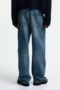 Jean flottant avec pinces