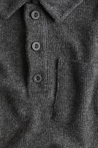 Rib-Knit Polo Shirt