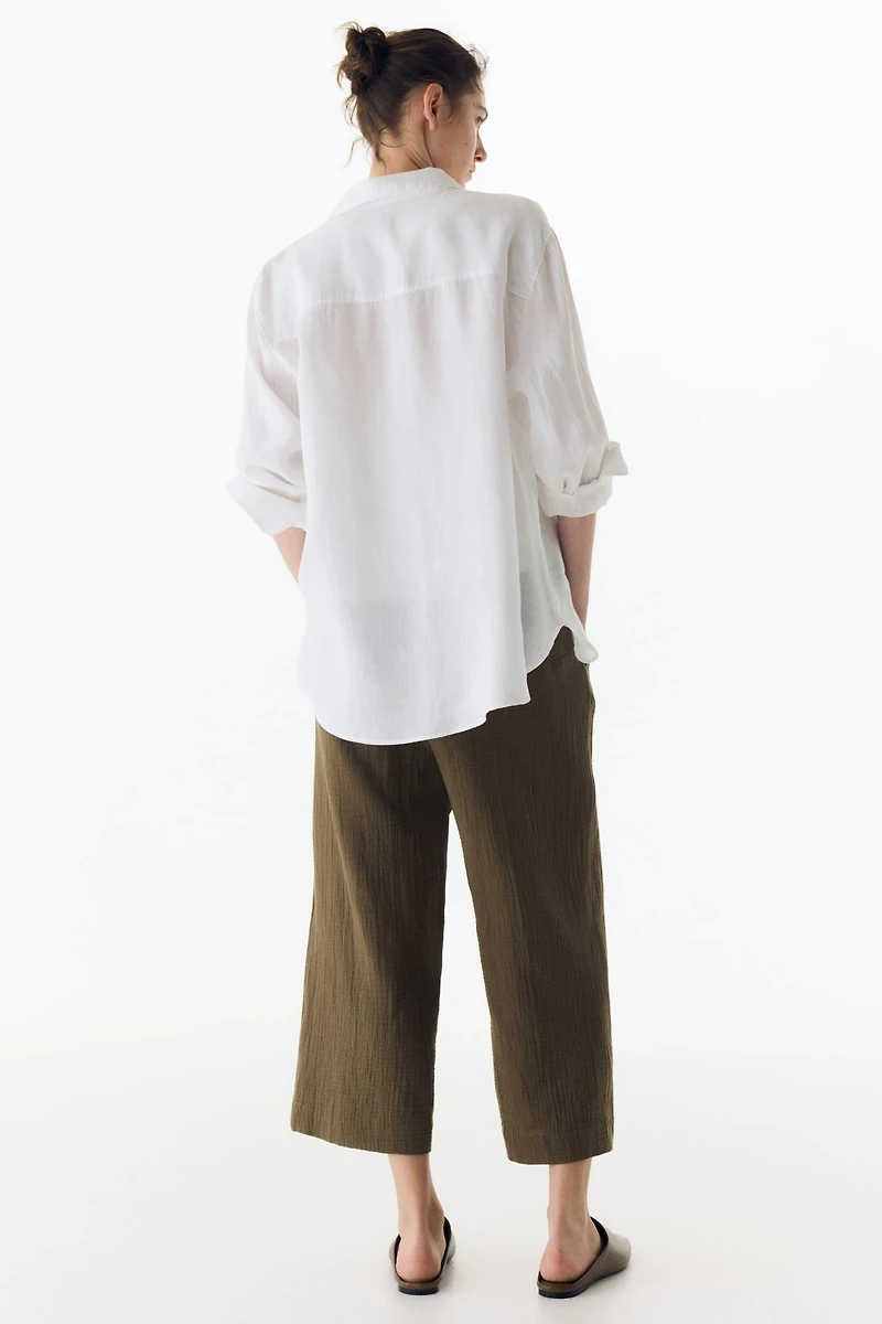 MAMA Wide-Leg Muslin Pants