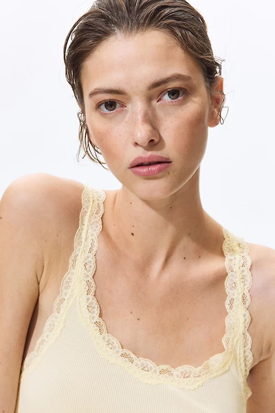 Lace-Trimmed Viscose-Blend Tank Top
