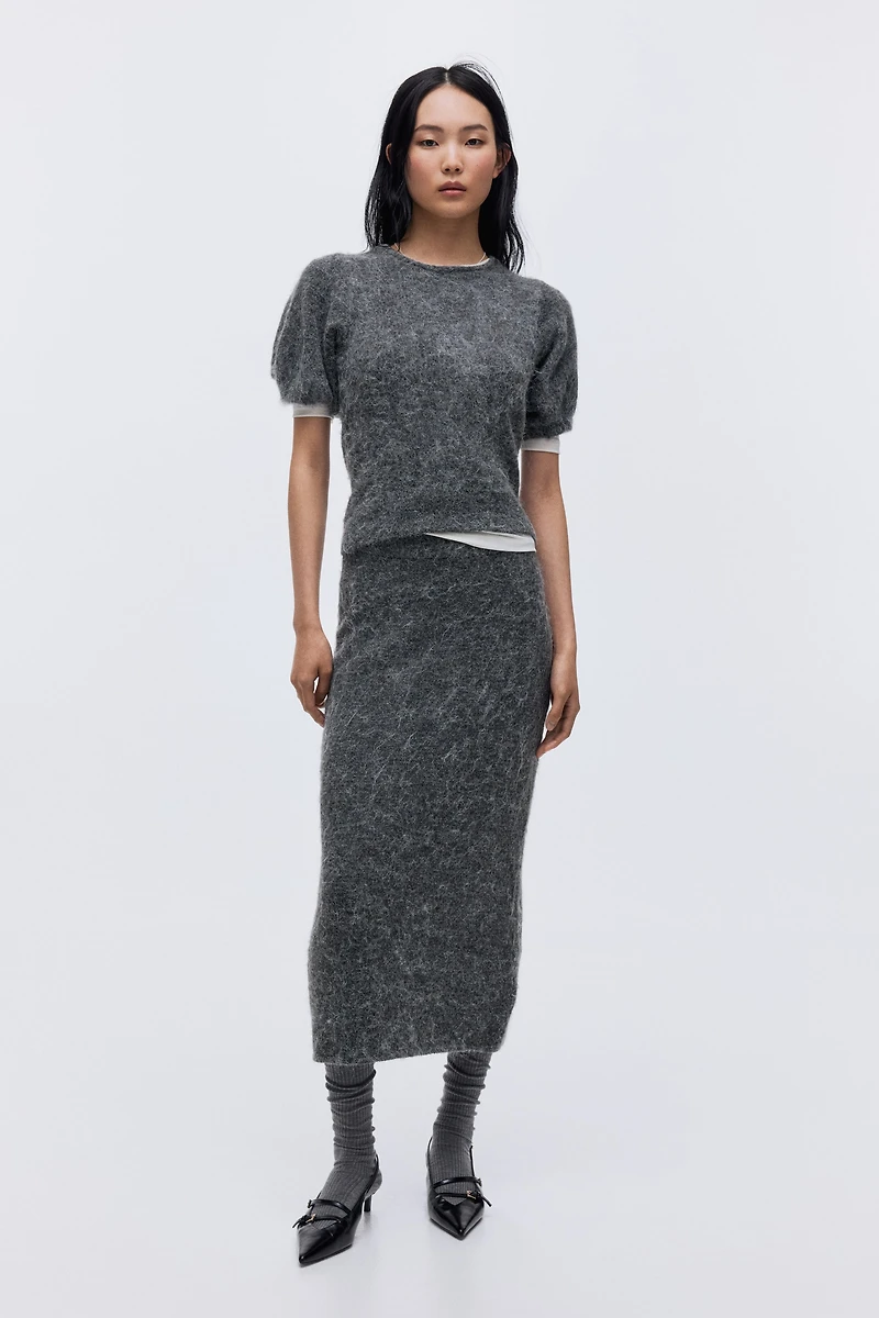 Puff-Sleeved Knit Top