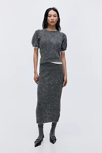 Puff-Sleeved Knit Top