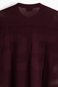 Boxy Relaxed-Fit Open-Knit T-Shirt