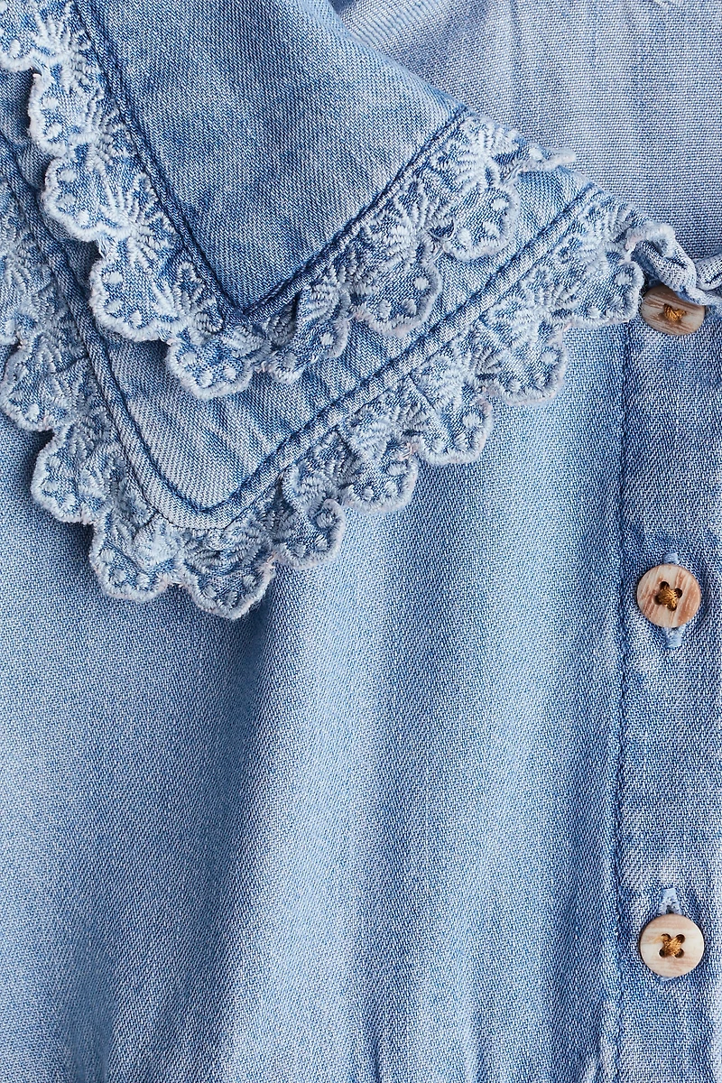 Denim Dress with Sailor Collar