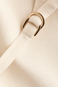 Short-Sleeved Linen-Blend Jacket