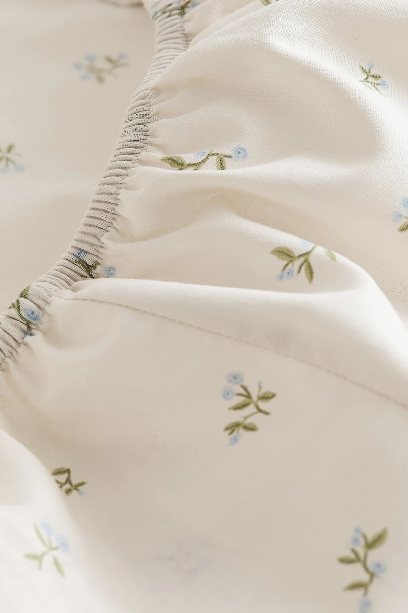Patterned Cotton Fitted Sheet