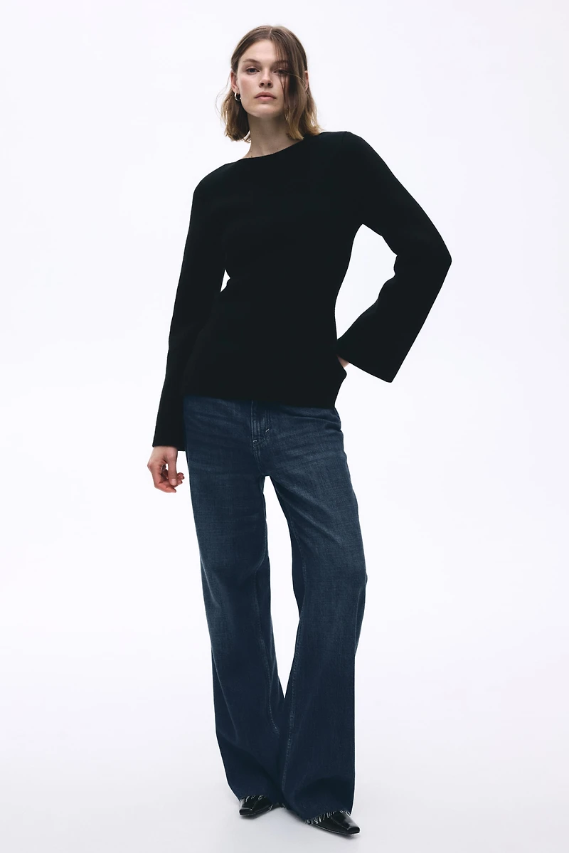 Jean large taille haute