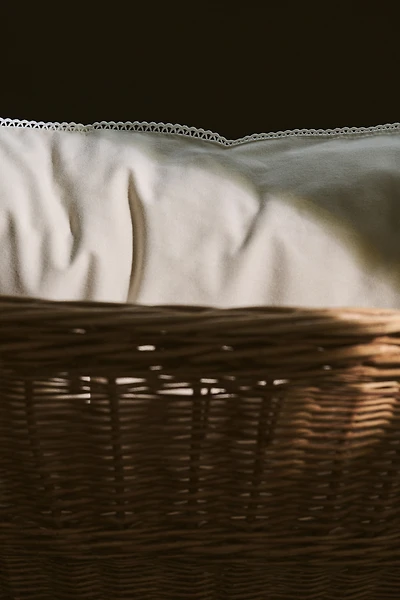 Taie d'oreiller en coton avec détails brodés