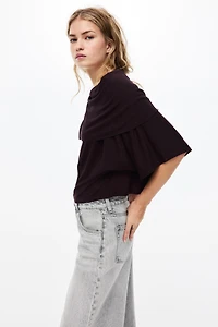 Cape-Detail Jersey Top