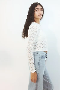 Chandail en tricot pointelle