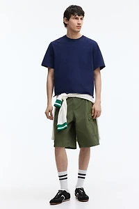 Loose-Fit Cotton Cargo Shorts