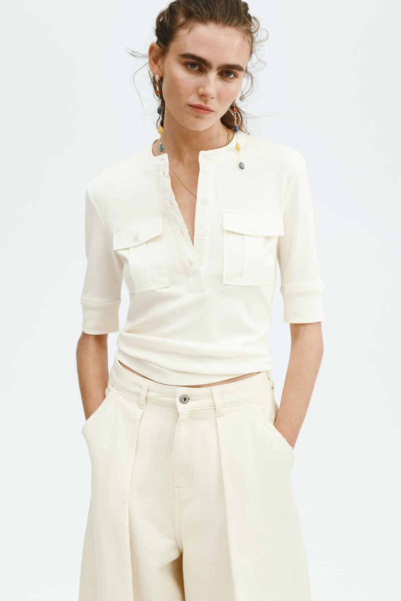 Pima Cotton Henley Shirt