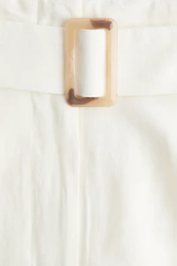 Linen-Blend Pants with Belt