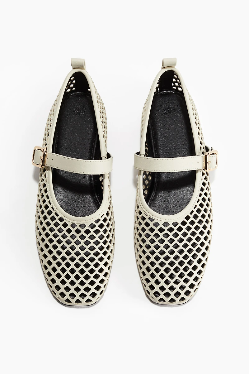 Perforated Mary Jane Ballet Flats