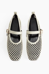 Perforated Mary Jane Ballet Flats