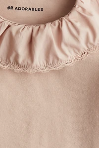 Cotton Bodysuit with Collar