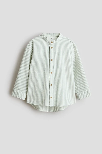 Cotton Band Collar Shirt