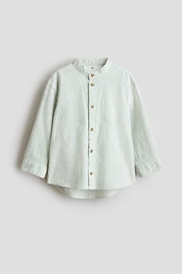 Cotton Band Collar Shirt