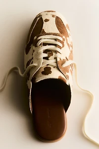 Mules façon espadrilles en cuir