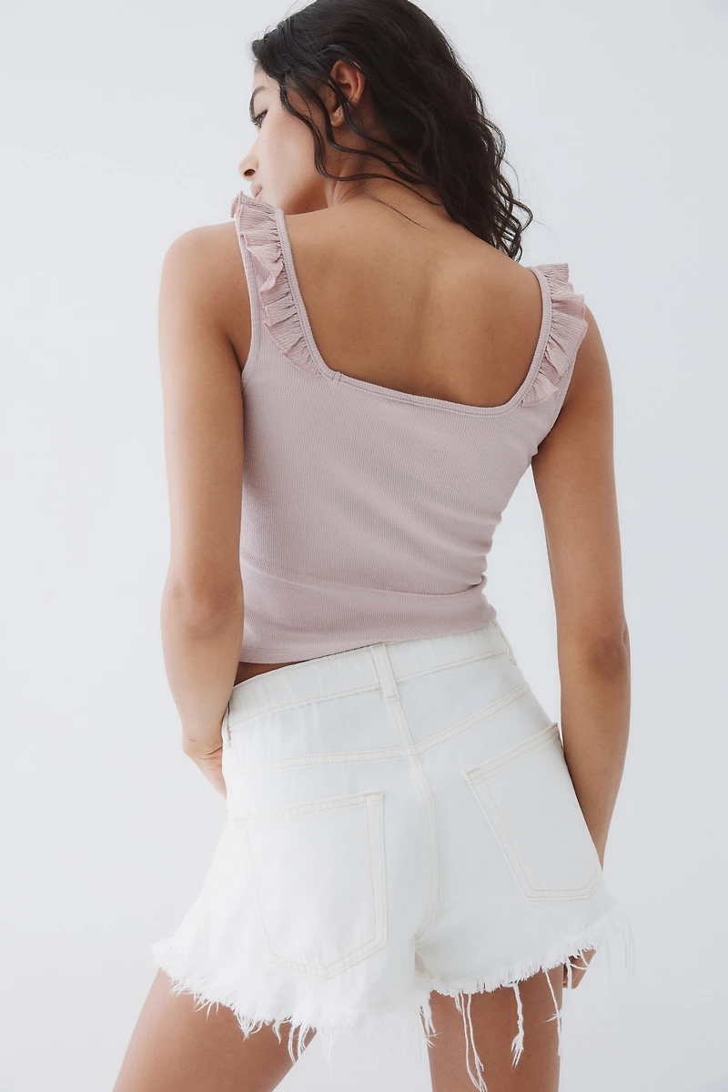 Ruffle-Trimmed Tank Top