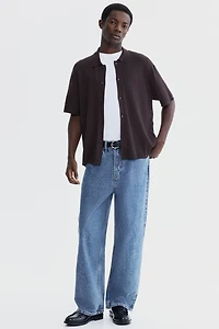 Chemise classique en tricot côtelé