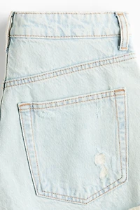 Distressed-Look Denim Shorts